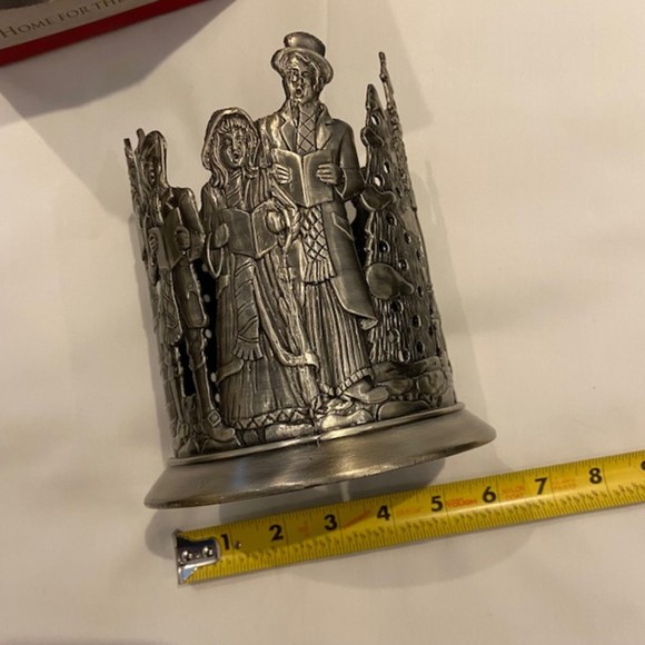 Vintage 1995 Home for the Holidays Christmas Pewter Candle Holder Original Box - Picture 8 of 11
